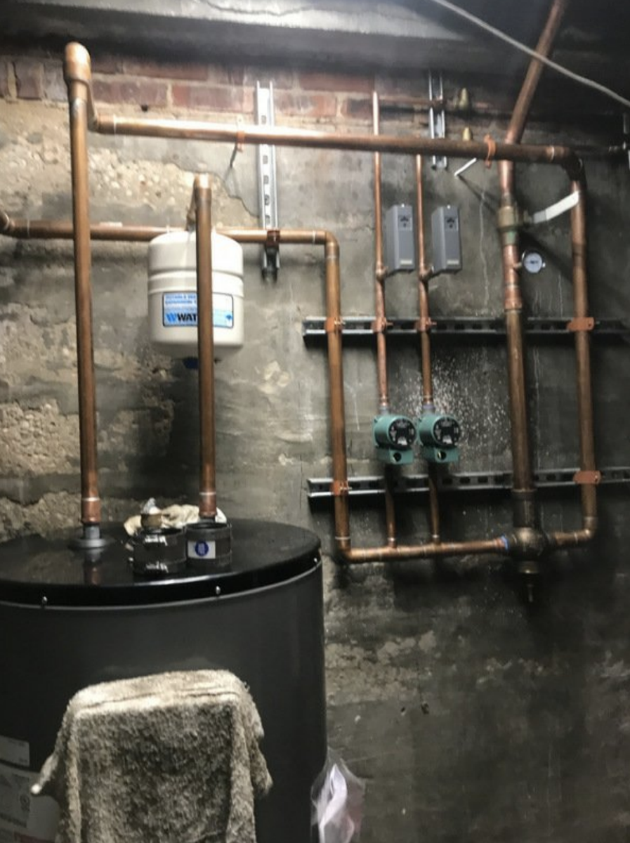 JesuitPrep's tweet photo. Update of the week: Plumbers worked on the cellar water heater and domestic water lines.

#BJPsNewHome #BJP #Brooklyn #JesuitSchool #HonoringThePromise #MiddleSchool https://t.co/z9ybxJZ13l
