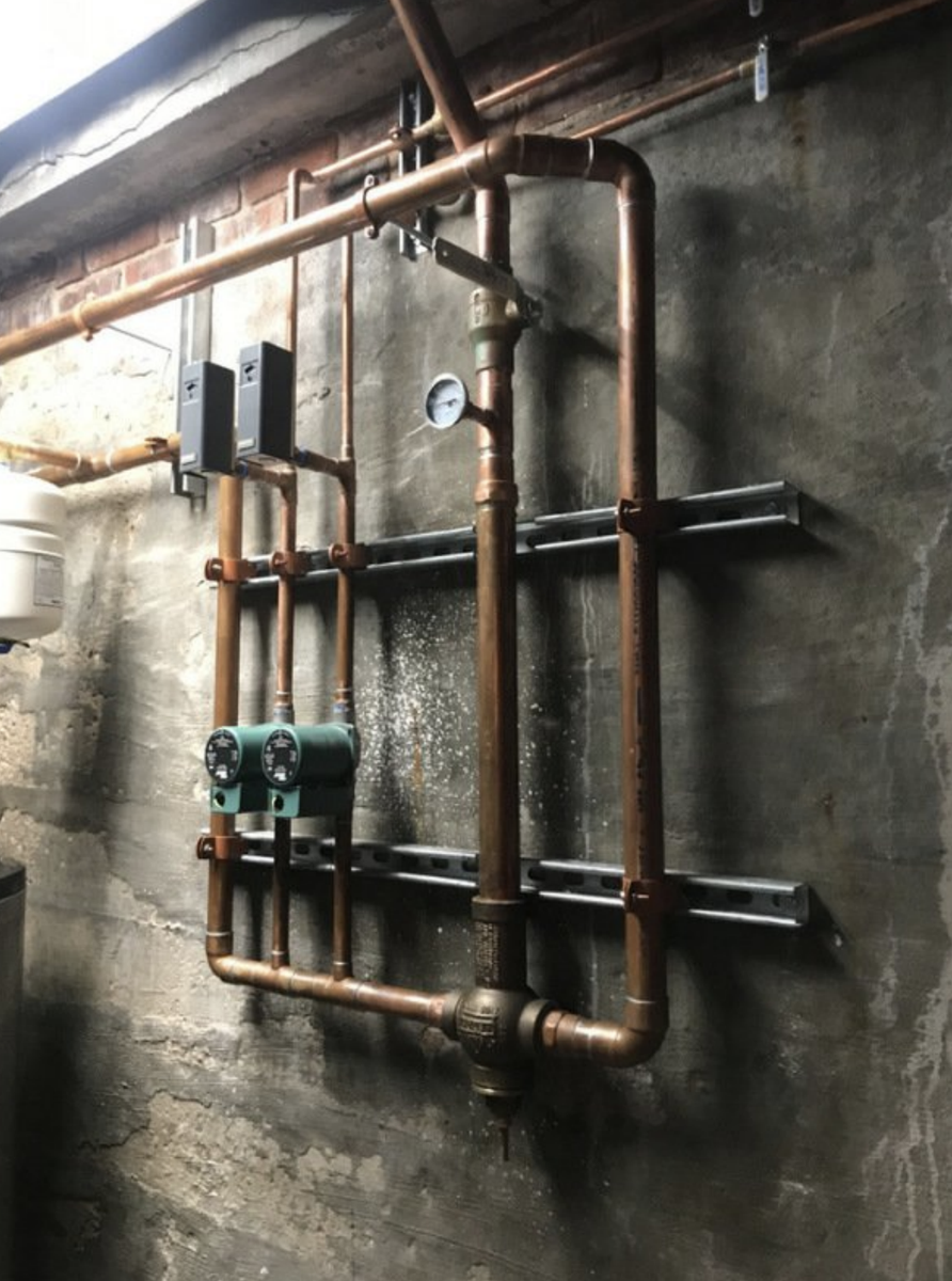 JesuitPrep's tweet photo. Update of the week: Plumbers worked on the cellar water heater and domestic water lines.

#BJPsNewHome #BJP #Brooklyn #JesuitSchool #HonoringThePromise #MiddleSchool https://t.co/z9ybxJZ13l