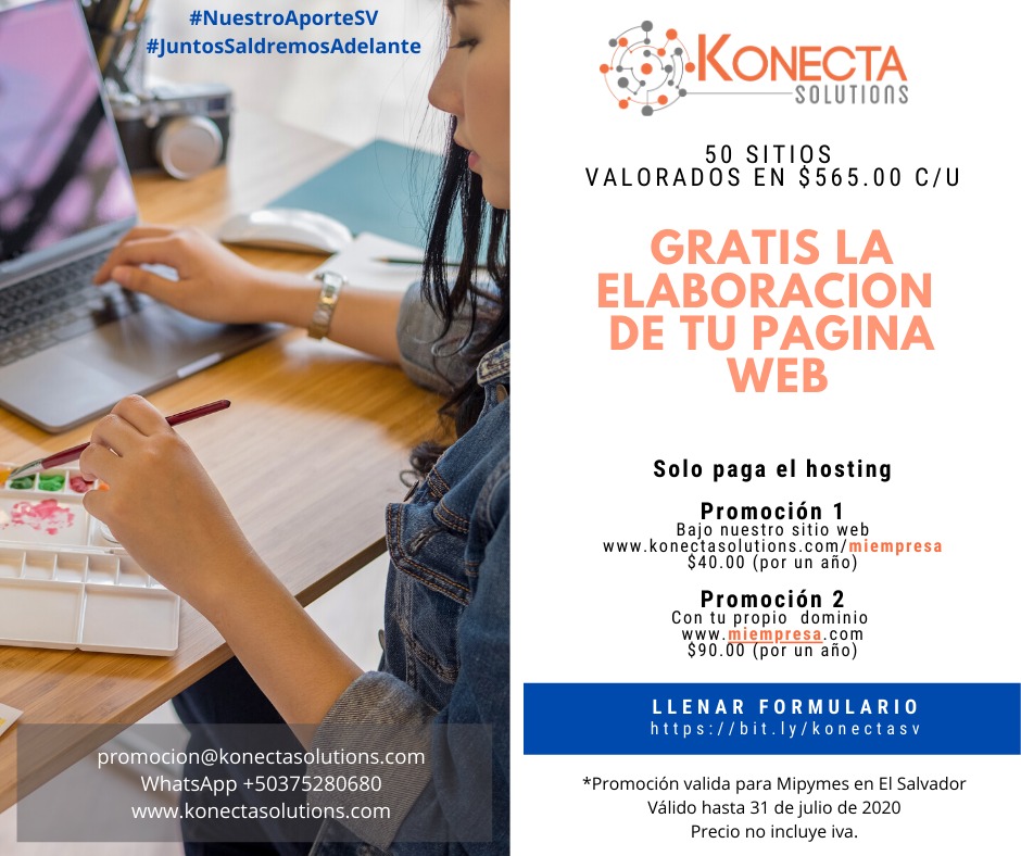 KonectaEmpleo's tweet photo. #NuestroAporteSV para la #NuevaNormalidad 

Aplica al beneficio que vence el 31 de Agosto: https://t.co/6R7hE0n66j https://t.co/Tl56NIMPL8