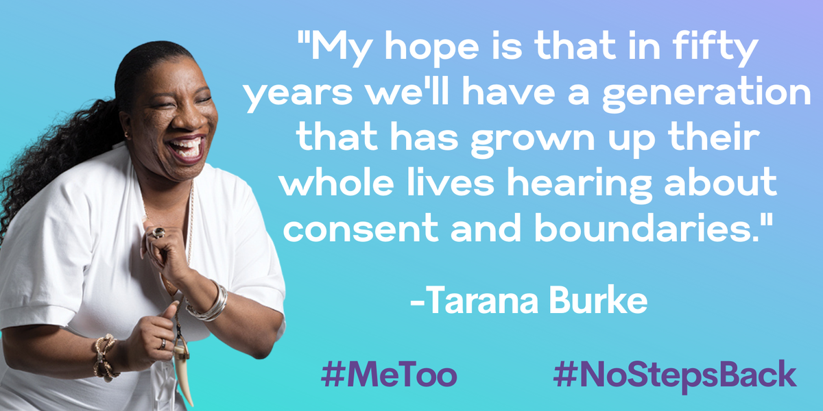 nycendgbv's tweet image. Tarana Burke is an activist from the Bronx who has worked at the intersection of racial justice &amp;amp; sexual violence for 25 years. Burke started #MeToo to empower survivors &amp;amp; the viral hashtag has since sparked a global movement #NoStepsBack @TaranaBurke @MeTooMVMT