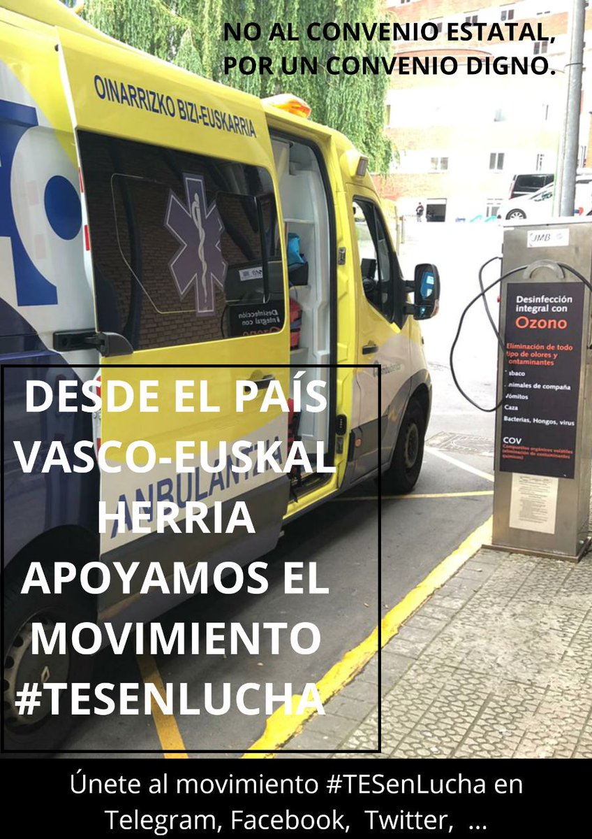 EstatalTes's tweet image. Los trabajadores  del sector extrahospitalario 🚑 del #PaísVasco, lo tienen claro. Sólo unidos, 👩‍🦰👨‍🦰🧔👨‍🦳 podremos poner fin al #ConvenioDeLaEsclavitud. 

Elkarrekin geldiezinak izango gara. 

#TESENLUCHA