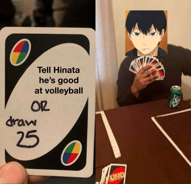 day 3: watch haikyuu you could be the hinata to my kageyama but you're playing </3