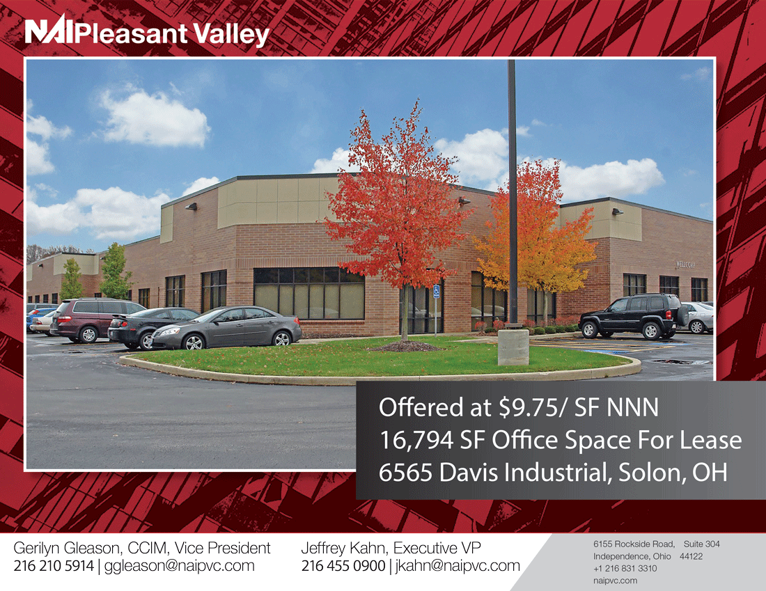 16,794 SF Office Space for lease in Solon, OH. Contact <a href="/GerilynGleason/">Gerilyn Gleason, CCIM</a>  216 210 5914 | ggleason@naipvc.com ow.ly/dzeN50AMIMq