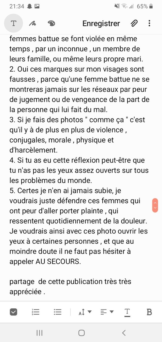 AnnabelVerdru's tweet photo. J'ai postulée ces photos et ce texte hier sur Instagram.  Après 73 partages , 567 likes,  de beaux messages.
J'ai réussie à  avoir 7 témoignages en message privé de femme battue.
Nous sommes avec vous. https://t.co/bcJm8K5rjC