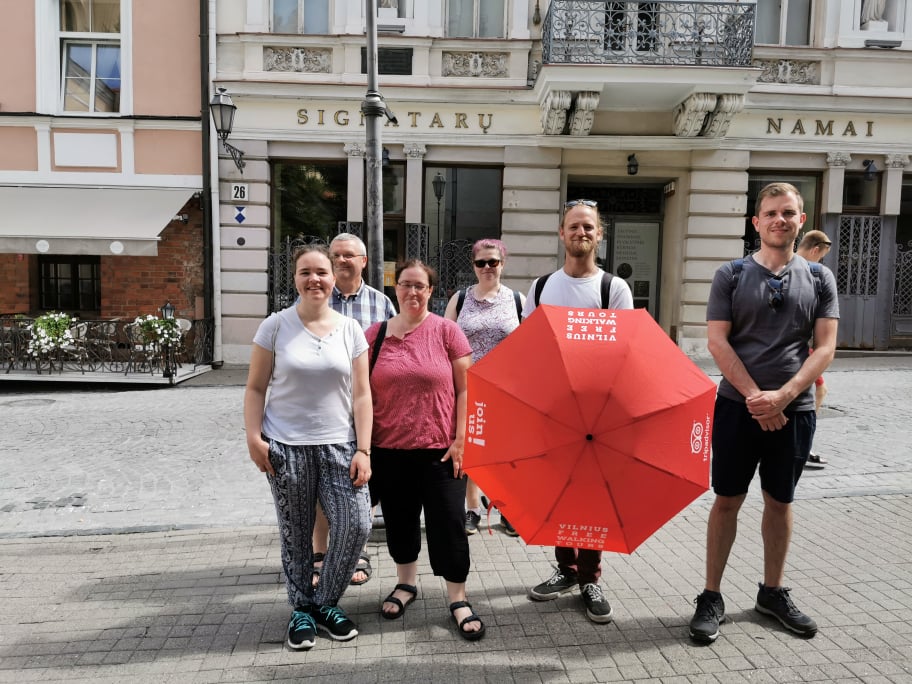 VilniusFreeWalk's tweet photo. It was just a wonderful tour with the travelers from #Germany, #Finland and even the guy from #Argentina that has just got Lithuanian citizenship. Congratulations to a  
new Lithuanian!
P.S Just remember that booking of the #freetours is needed in advance.
#VilniusTravel #holiday https://t.co/V3BqHAB74H
