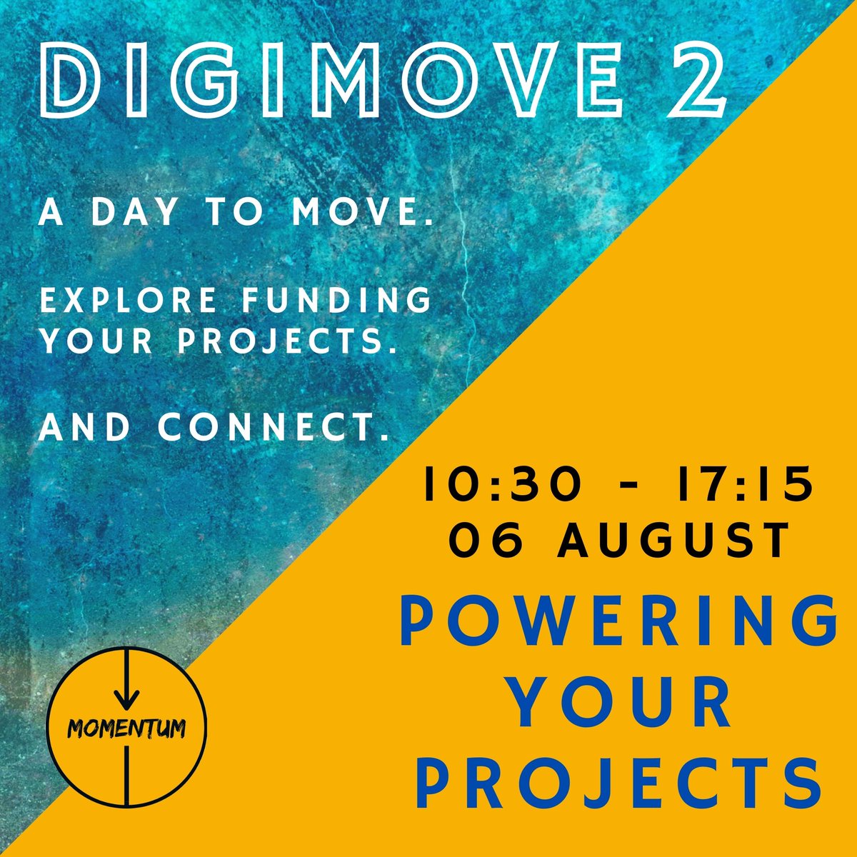 MomentumSympos1's tweet photo. Movers! 🤸♂️
We are dropping our Lineup for DigiMove 2 & how to join the online day of events tomorrow evening.
Our second DigiMove is all about powering your projects, interviewing Movement Directors and of course, moving with us.
We look forward to seeing you all!
#DigiMove https://t.co/jH0rSUCGsV