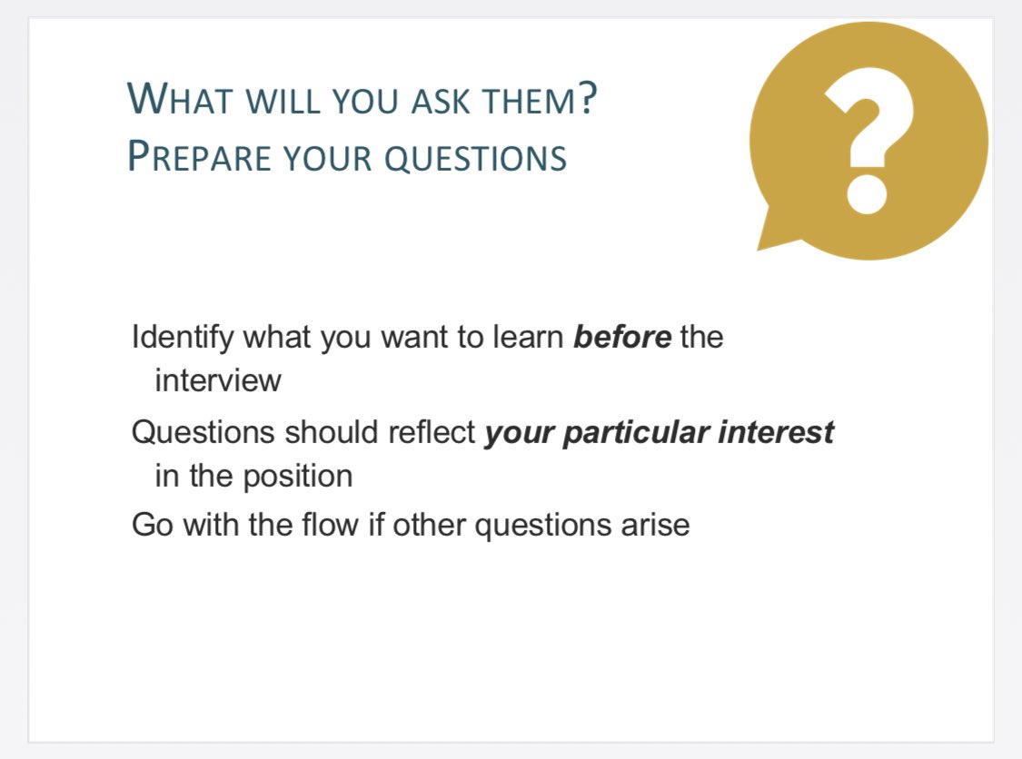 Wrapping upThe interview is also your opportunity to learn about the program. What do you want more info on?Weave your interest into a question: I saw that many of your fellows do X, I’m really interested in X. Can you tell me more about it?Send thank you note 7/