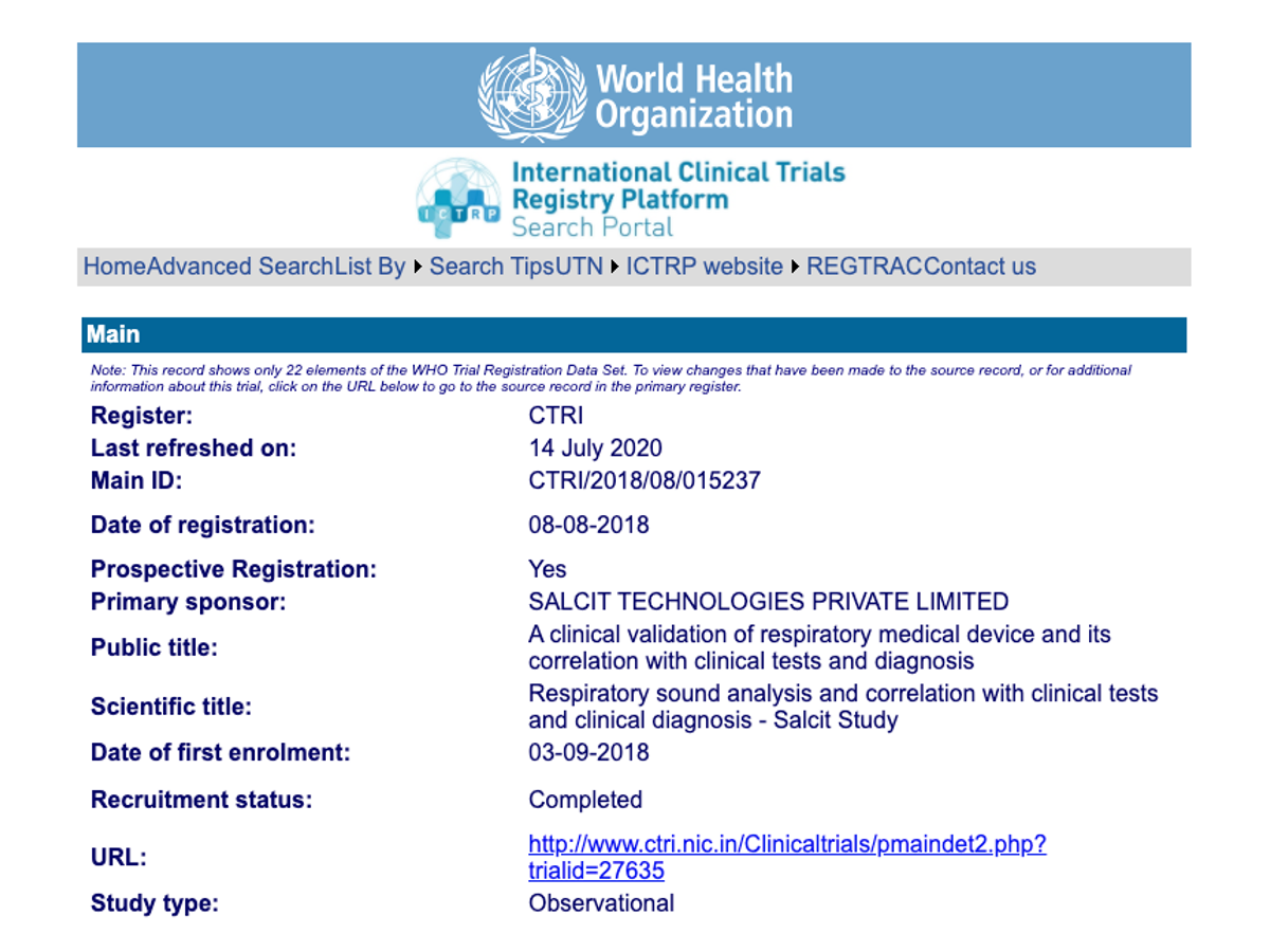 Swaasa’s deep science includes CTRI &amp; WHO’s ICTRP for respiratory sound analysis and its correlations with clinical studies. 

  #validateme #WHO  #Learn  #Science  #AI