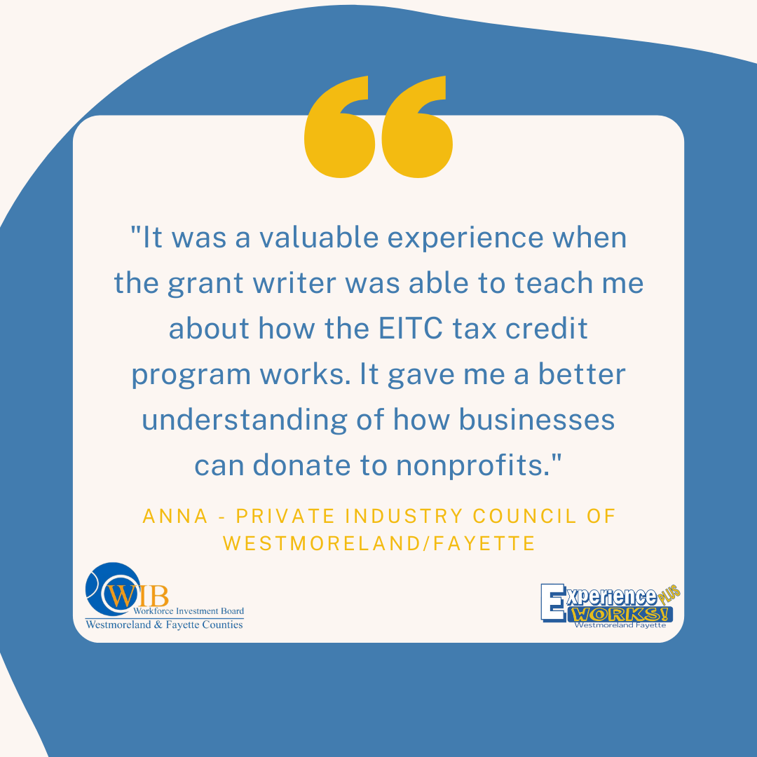 WestFayWIB's tweet image. Exp. Works! PLUS provides valuable experiences to participants. Anna, @PrivateIndustry's Outreach &amp;amp; Recruitment Coordinating intern, is majoring in business administration and marketing at @setonhill. Way to go, Anna! #NationalInternDay #PASummerInterns #InternsofPA2020