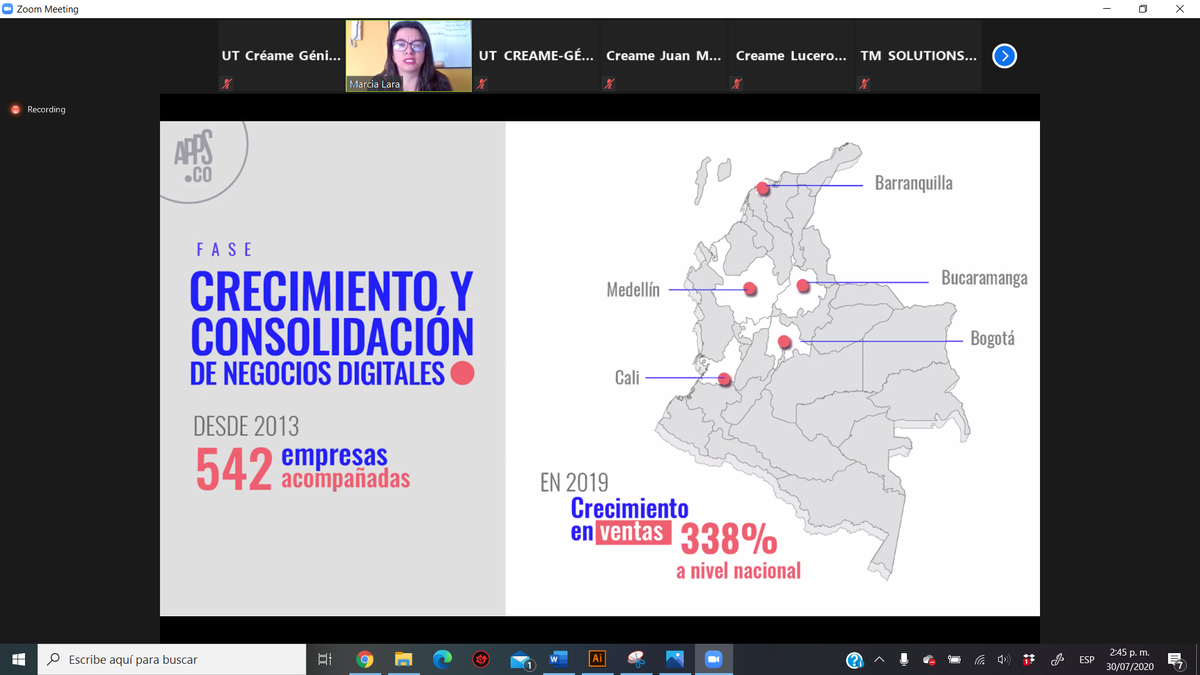 infocreame's tweet photo. #KickOffAPPSCO | @MarcianaLara, líder metodológica de @Appsco, explicó toda la oferta y los logros de todas las fases de acompañamiento del programa. Crecimiento y Consolidación ayuda a llevar las empresas a otro nivel. Conoce otras oportunidades en 👉🏼 https://t.co/kytHUpZIat https://t.co/nkRUSRGoNt
