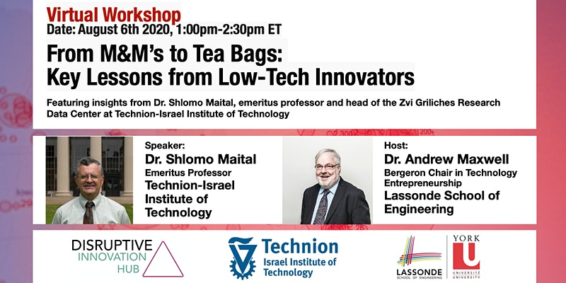 Speaker's bio: Dr. Shlomo Maital is an emeritus professor, and heads the Zvi Griliches Research Data Center, at the Samuel Neaman Institute for Advanced Studies in Science &amp; Technology, Technion-Israel Institute of Technology. 

RSVP - bit.ly/30ZCclg