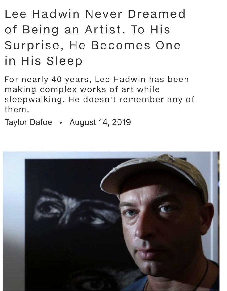 RestToProtest's tweet photo. As some of us get ready to sleep, this is the story of Lee Hadwin. He is an artist but the truly unique thing about him is that he creates his art while sleep walking! Check out this article on artnet news for more info: https://t.co/PJ0GYAq8PQ https://t.co/fcTb9beTBa