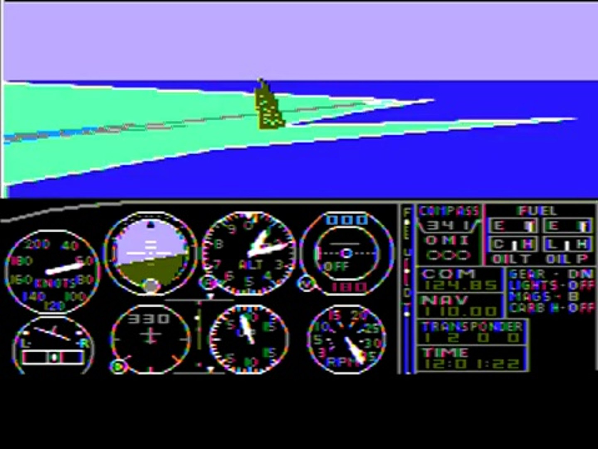 Полет первые игры. Майкрософт Флайт симулятор 1982. Microsoft Flight Simulator 1.0. 1982 — Flight Simulator 1.0. Microsoft Flight Simulator 1990.