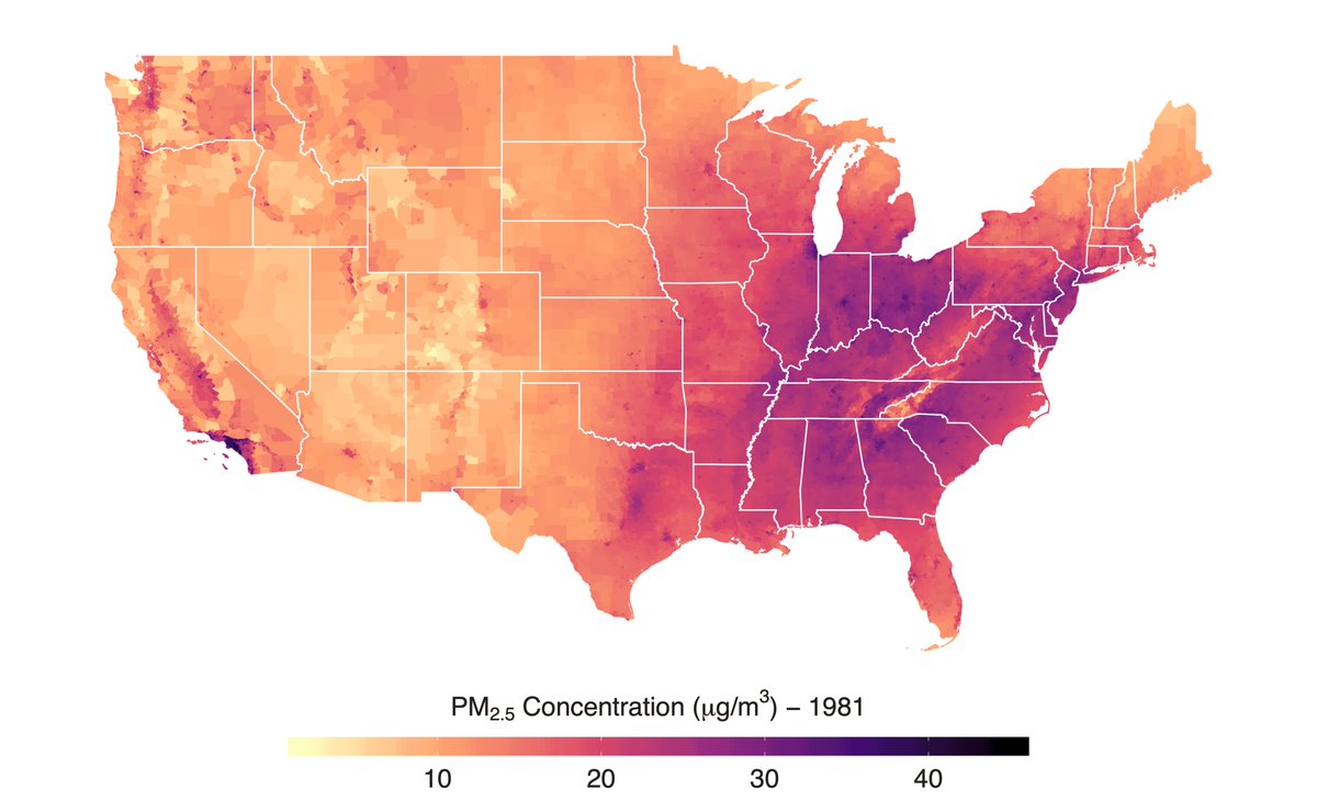 To do this we exploited new data that captures PM2.5 concentrations at more than 8.6 million locations in the U.S. for 36 years.