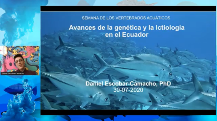 INABIO_EC's tweet photo. 📍Siga en vivo el curso: “Semana de los vertebrados acuáticos, explorando el enigmático e inquietante mundo de los peces”. Nos acompaña #DanielEscobar, investigador de @UofMaryland.
👉Ingrese aquí: https://t.co/1fr7tglQDg https://t.co/Eh8AE8fkjI