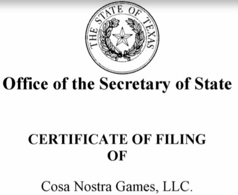 CosaNostraGames's tweet photo. We are VERY proud to announce that Cosa Nostra Games, LLC. is now officially a registered business in the state of Texas🌟 

9 guys from Texas, Florida, and Michigan just came together and created a business ladies and gentleman. It’s time to get to WORK🤝 

#MobTies🤞 https://t.co/nfKH5ZAQyR