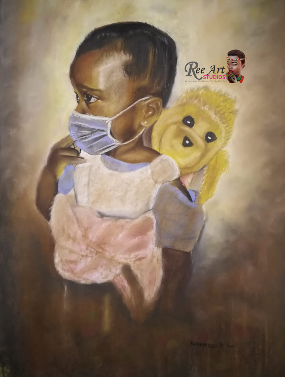 Rirhandzu Makhubele Untitled Soft pastels on brown paper 2020 105x 60 cm #lockdownextension #CyrilMustGo #Burna #noah