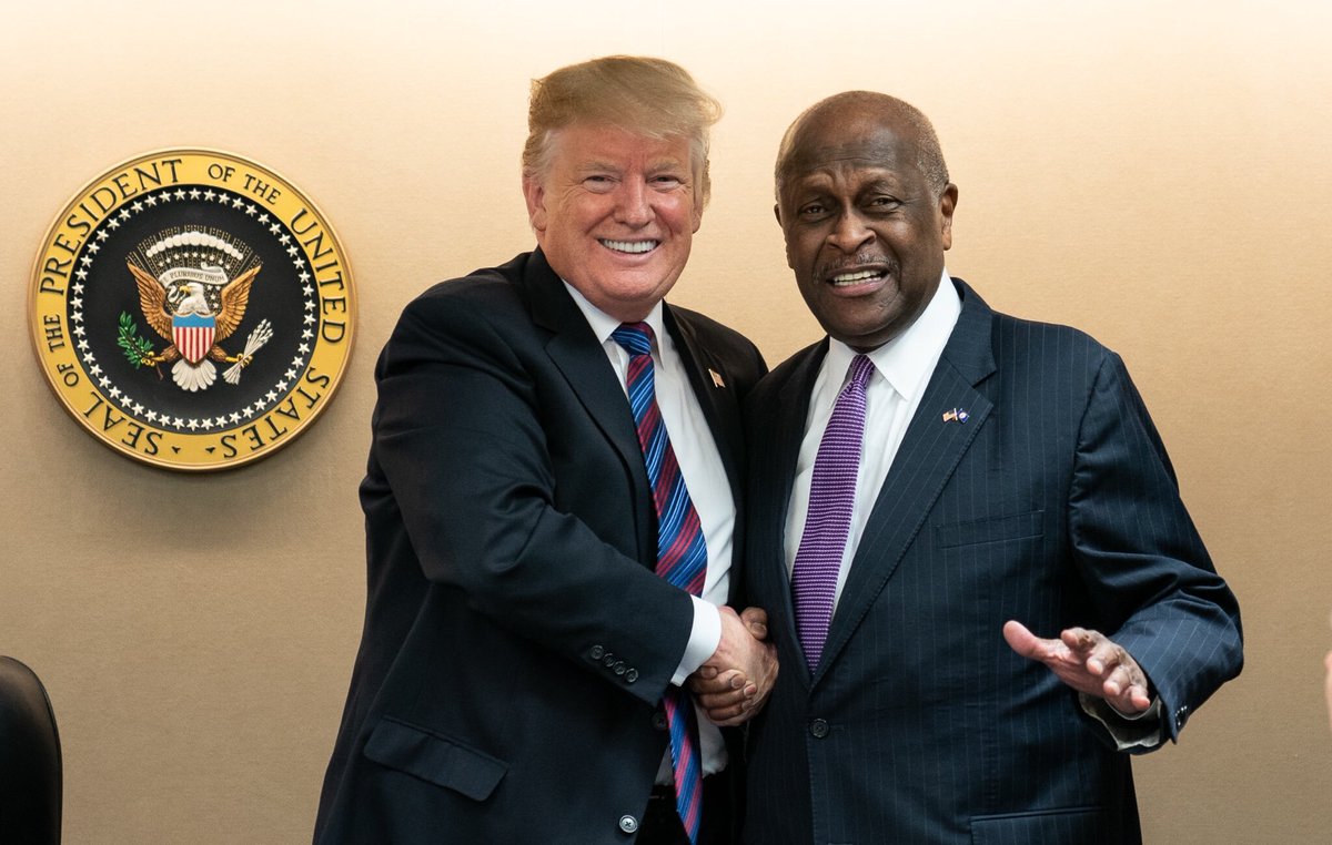 President Trump: "My friend Herman Cain, a Powerful Voice of Freedom and all that is good, passed away this morning. Herman had an incredible career and was adored by everyone that ever met him, especially me. He was a very special man, an American Patriot, and great friend."