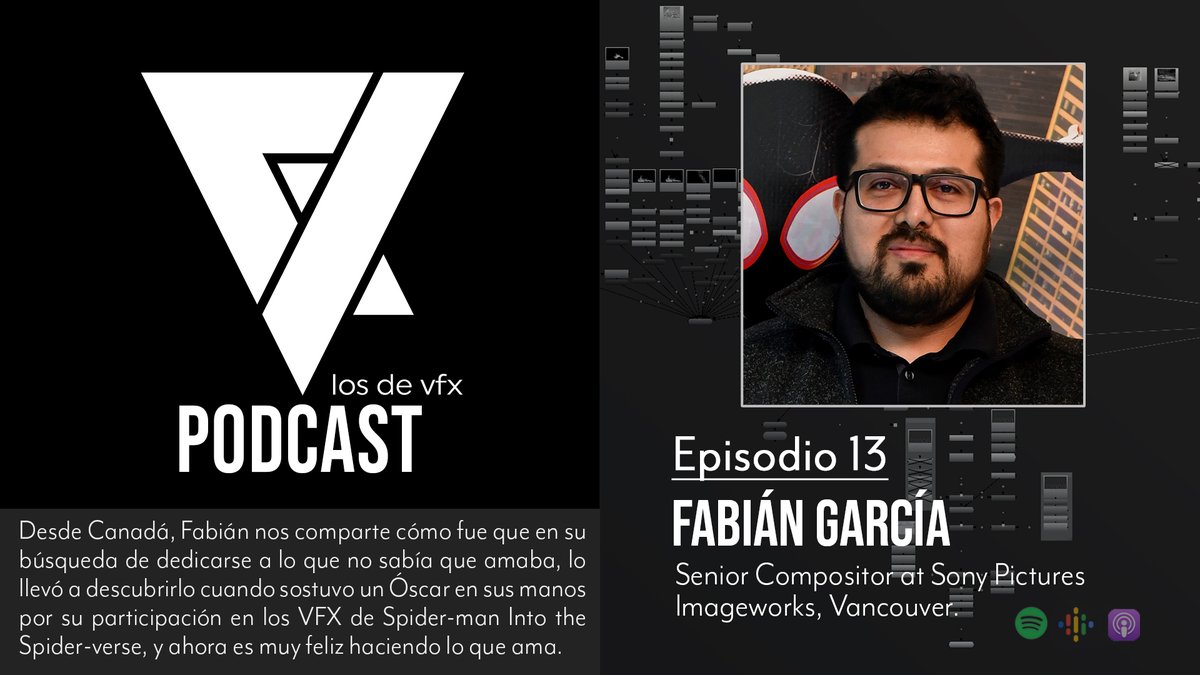 losdevfx's tweet photo. El próximo Lunes, nuestro gran amigo Fabián García, senior #vfx compositor de films como #spiderman (las últimas tres), Venom, Suicide Squad, Ghost in the Shell y muchas más; estará en nuestro episodio 13 del #podcast de #losdevfx. Dejamos su IMDb:
https://t.co/fXNNdYDO5L https://t.co/OPzbQ27CEX