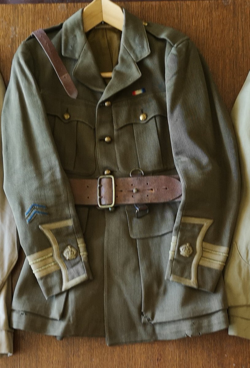 Most exciting of all are the uniform jackets & part of a Sam Browne belt. 2 of the jackets have his name in them! Made by Hawkes & Co Ltd, Saville Row. I can see he has two overseas chevrons on this jacket & the buttons on two jackets are from the Honourable Artillery Company 4/9