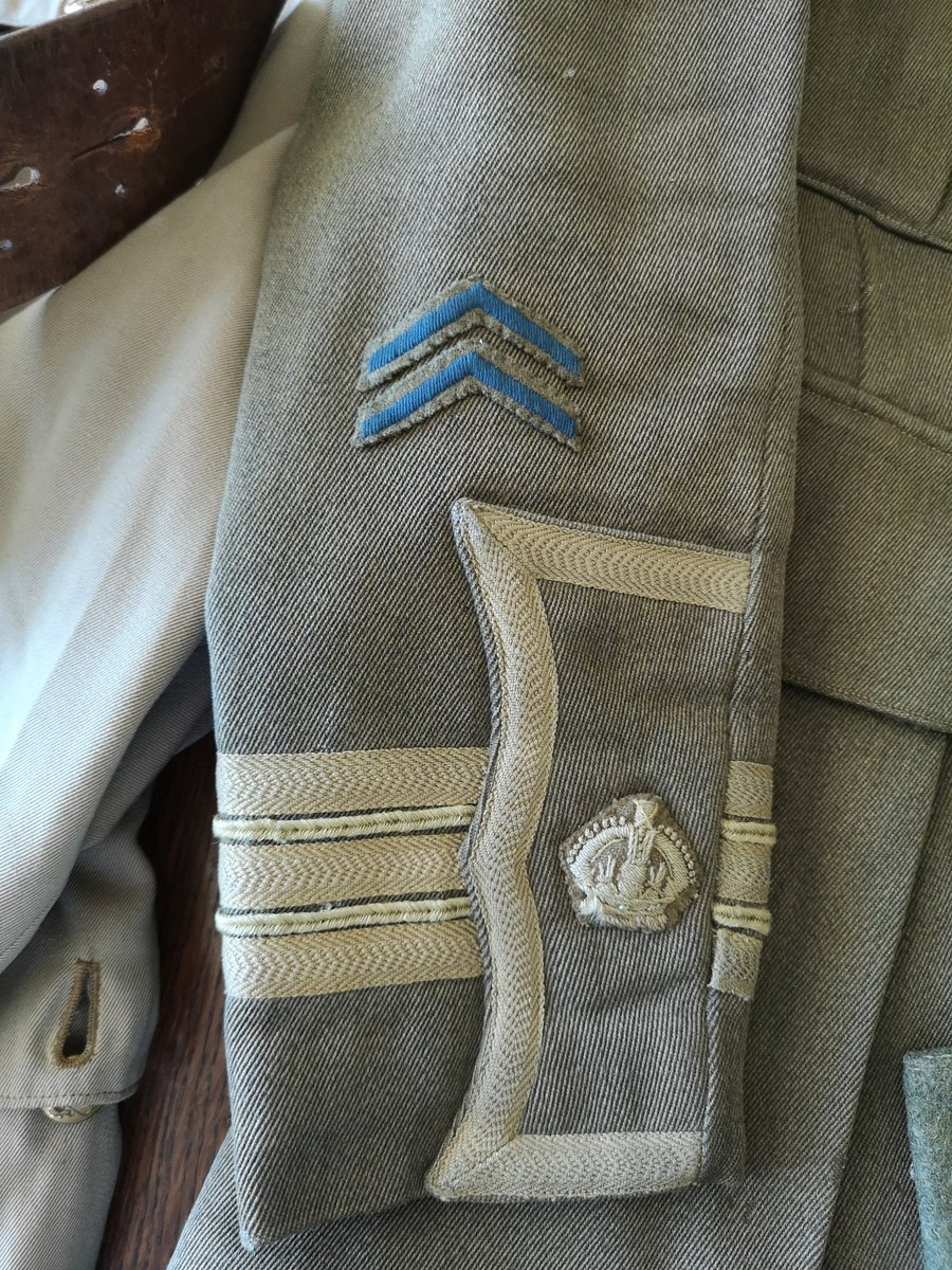 Most exciting of all are the uniform jackets & part of a Sam Browne belt. 2 of the jackets have his name in them! Made by Hawkes & Co Ltd, Saville Row. I can see he has two overseas chevrons on this jacket & the buttons on two jackets are from the Honourable Artillery Company 4/9
