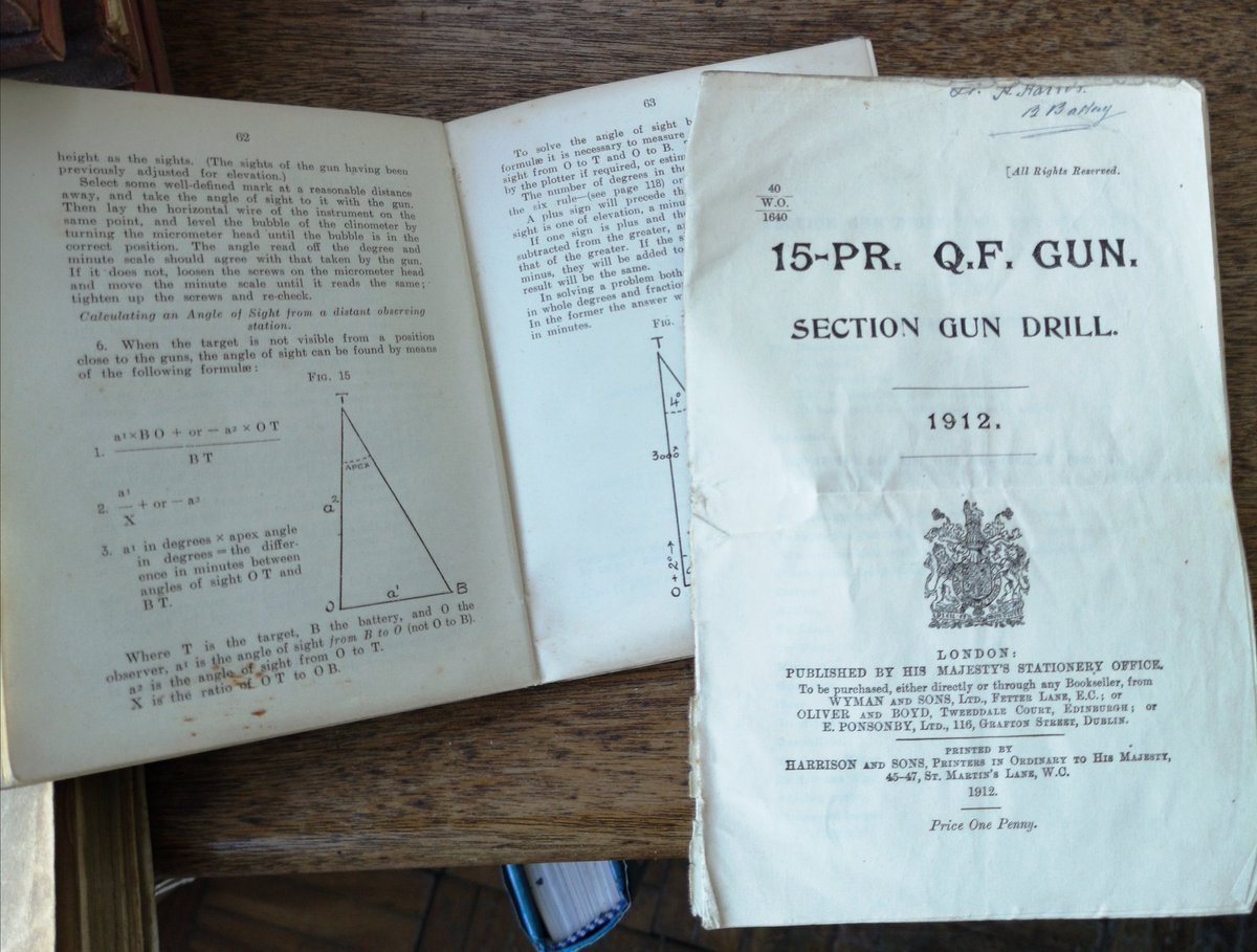 Major Harris kept many Field Service Regulation books dating 1905 to 1909, many annotated by him including 'Field Artillery Training' 1908 & 'Calvary Training' 1907. Of particular interest is his 'Officer's Record of Services' book showing his promotion to 2nd Lieut... 6/9