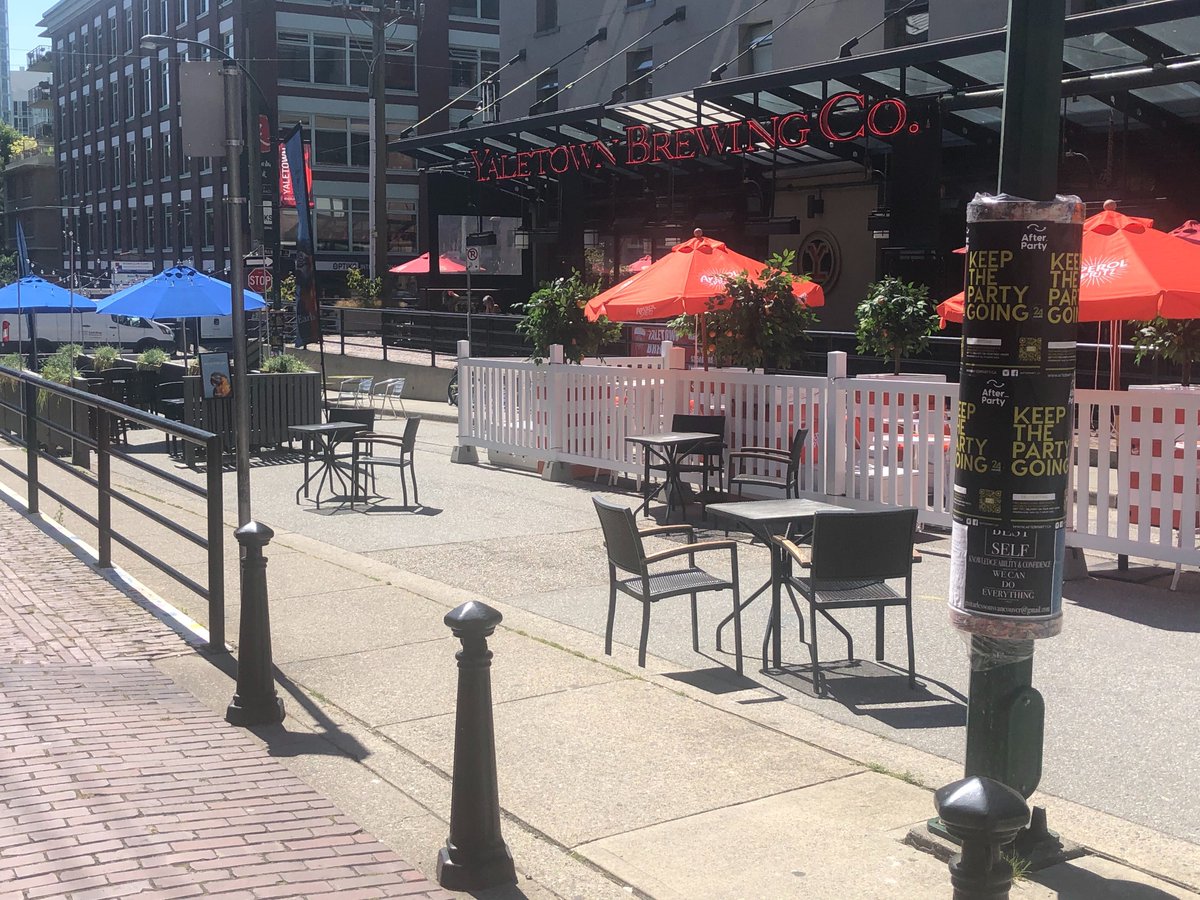 Have you checked out the new Helmcken Pop-up Plaza yet? Make sure to enjoy the weather w/ <a href="/earlsrestaurant/">Earls Kitchen + Bar</a> (blue) &amp; <a href="/YaletownBrewing/">Yaletown Brewing</a> (orange) extended patios.

Also, <a href="/BlenzCoffee/">BLENZ COFFEE</a> will find a lucky winner sitting at the public patio for $5 GC everyday starting Aug 1.