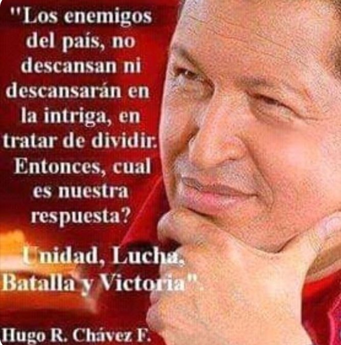 @gladyslinares1 @amelia74698445 @pcanelon86 @mguevara1331 @RayCarima @Zabalabelkys @CarlosO28859673 @Flor65j @jcy126kerubin @ariesmorrison Hoy más que nunca seguimos fieles al legado del Comandante Chávez! Frente al enemigo nuestra respuesta siempre será: Unidad, Lucha, Batalla y Victoria! El fuerte abrazo desde #Cuba! Qué Vivan Chávez y Fidel por Siempre! #DeZurdaTeam🤝