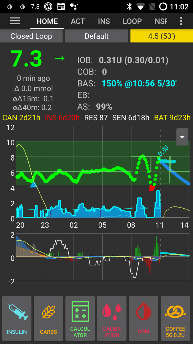 T1Bionic's tweet photo. Today - same walk - same time - needed 15g fast carbs after mild low - exercise is a science I guess - not complaining - but look forward to automation so one day we can click a button for 'usual walk' & get specific info on what to do at that moment in time 🤞#HumanOutOfTheLoop https://t.co/KJVUeNJTWB