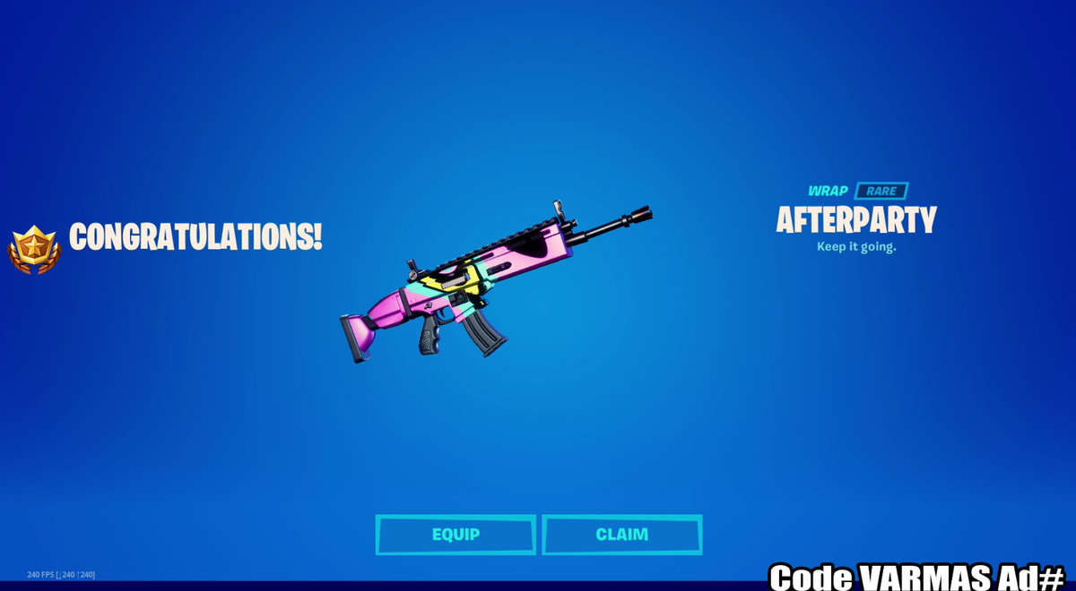 ItsVarmas's tweet photo. CLAIMED FREE AFTER PARTY WRAP. https://t.co/f7QAGzcmR4 via @YouTube
#FORTNITE #FREEWRAP https://t.co/iQW59AXnnJ