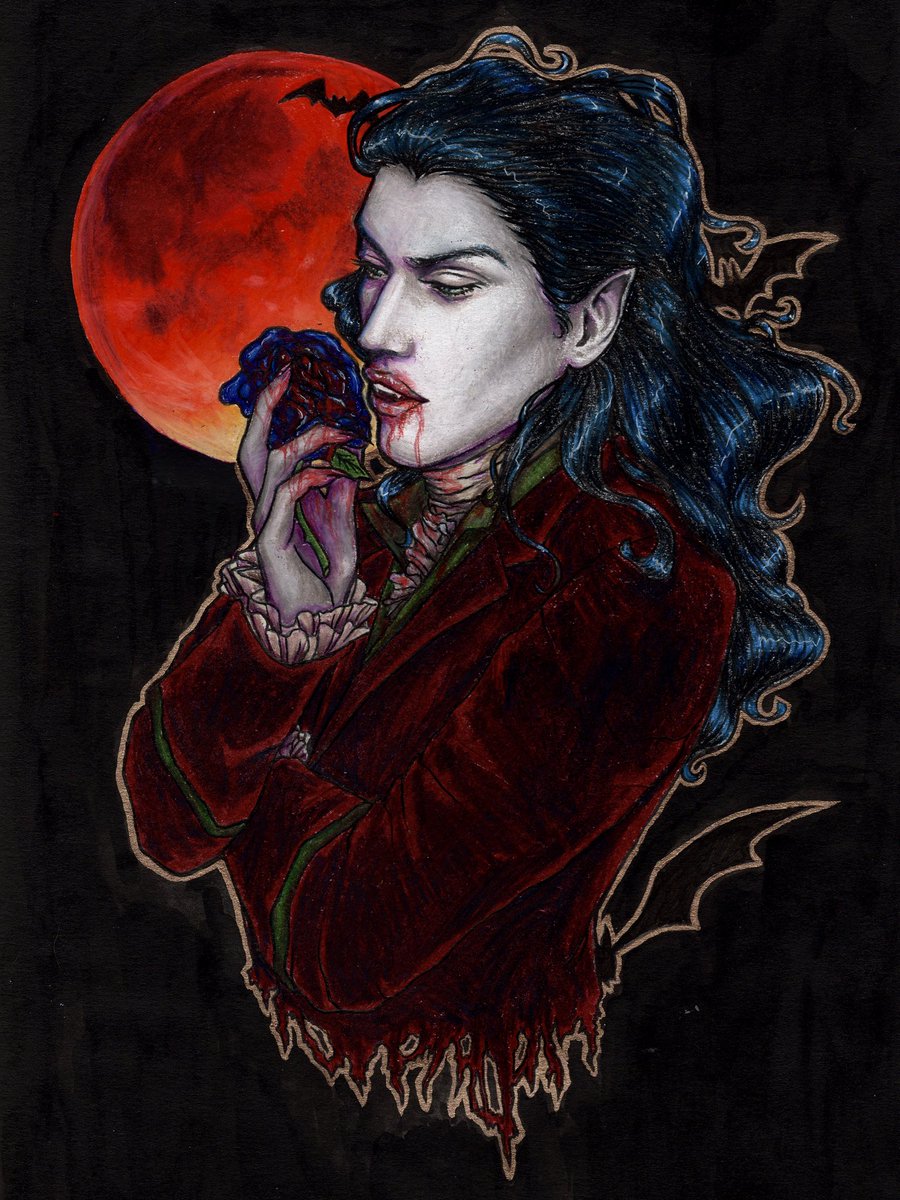 strwbrrybiohzrd's tweet photo. here he is. your favorite penny dreadful 🦇 #art #varneythevampire #prismacolor https://t.co/EYLghW1wrt