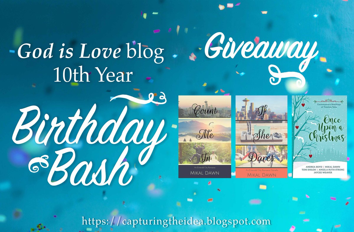 #giveaway Alexis A. Goring, MFA, founder of  the"God is Love" blog invites you to celebrate her blog's 10th birthday this August with a daily giveaway on the 1st through 31st! May include signed paperback copies or e-books for your Kindle! #Christfic