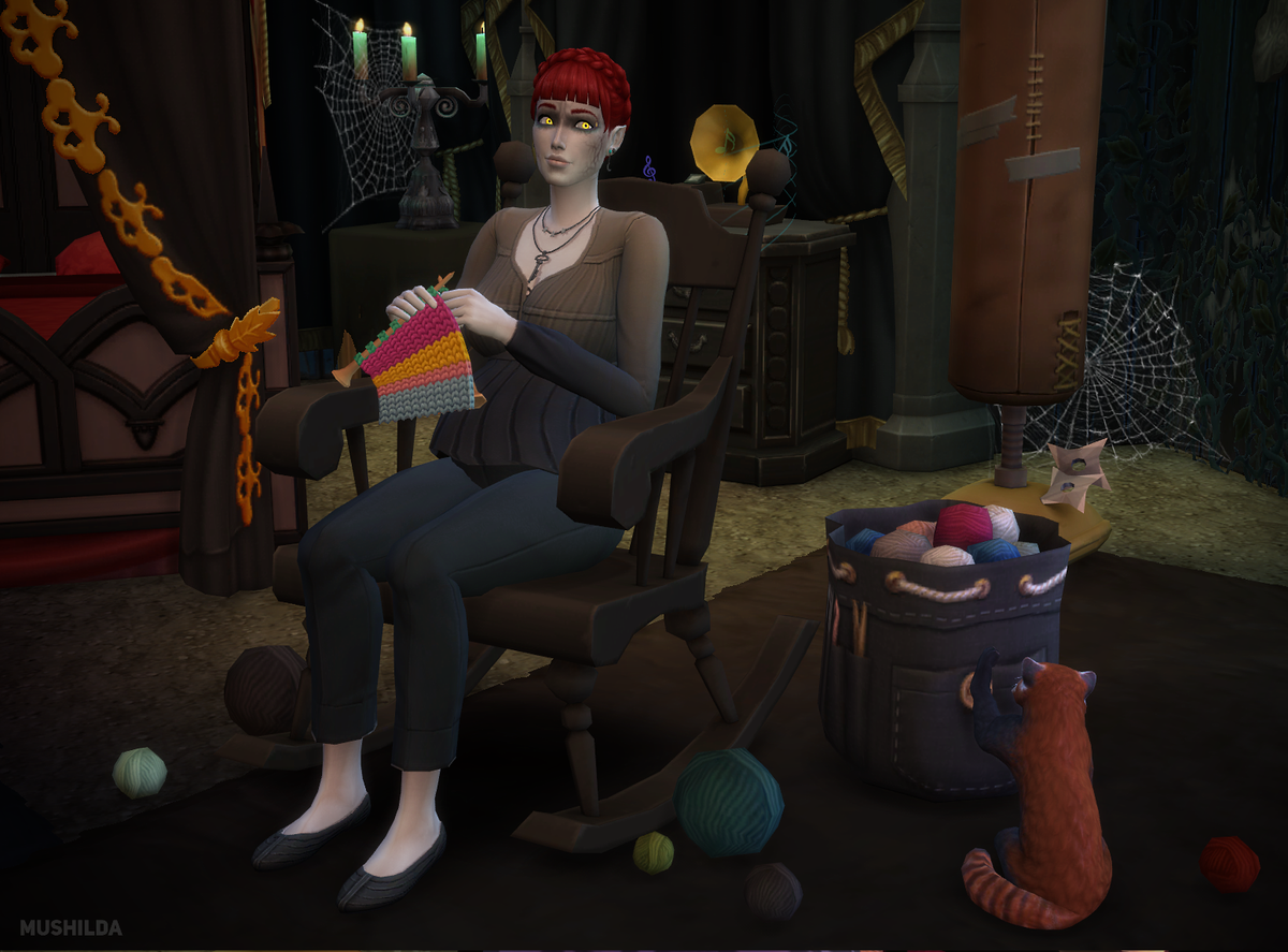 Mushilda's tweet photo. Fitting onesies for vampire baby 💜 1/2
#TheSims4NiftyKnitting #TheSims4Vampire 
@TheSims #TheSims4 https://t.co/OCx9Ddcsel