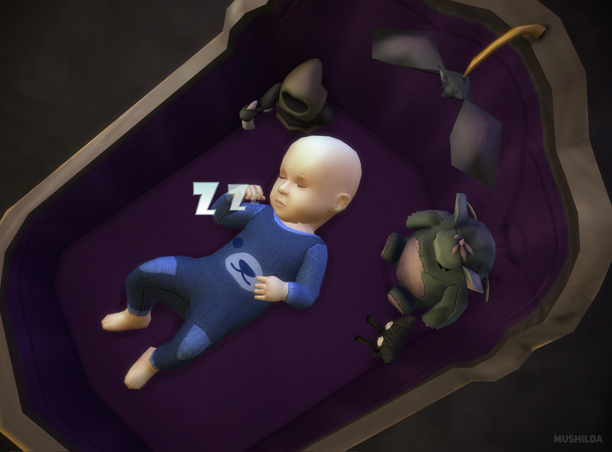 Mushilda's tweet photo. Fitting onesies for vampire baby 💜 1/2
#TheSims4NiftyKnitting #TheSims4Vampire 
@TheSims #TheSims4 https://t.co/OCx9Ddcsel