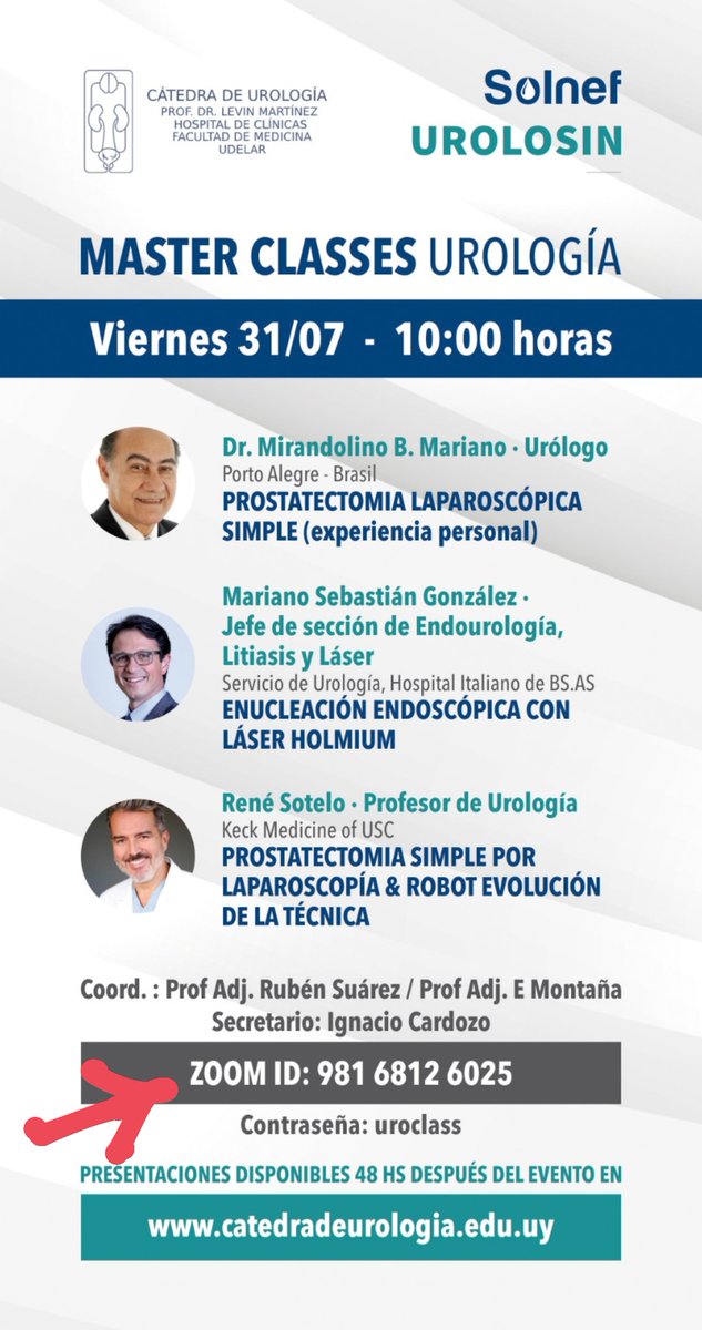 DoctorSotelo's tweet photo. Robotic Simple Prostatectomy: Evolution of the Technique 12 years after its description. Tomorrow, 31/07/20 , 6 am. LA. 10 am Caracas, thanks @rbesio por the invitation 
https://t.co/zVMMoE2SAn
zoom ID: 981-6812-6025. PW: Uroclass #Urology #BPH #HBP @uscurology @keckmedusc https://t.co/w4SgEILoKq
