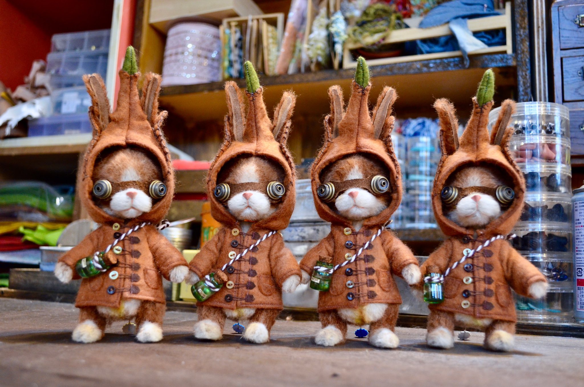 球根うさぎ」＝ぬいぐるみ作家・コボリサヤカさん、ラフォーレ