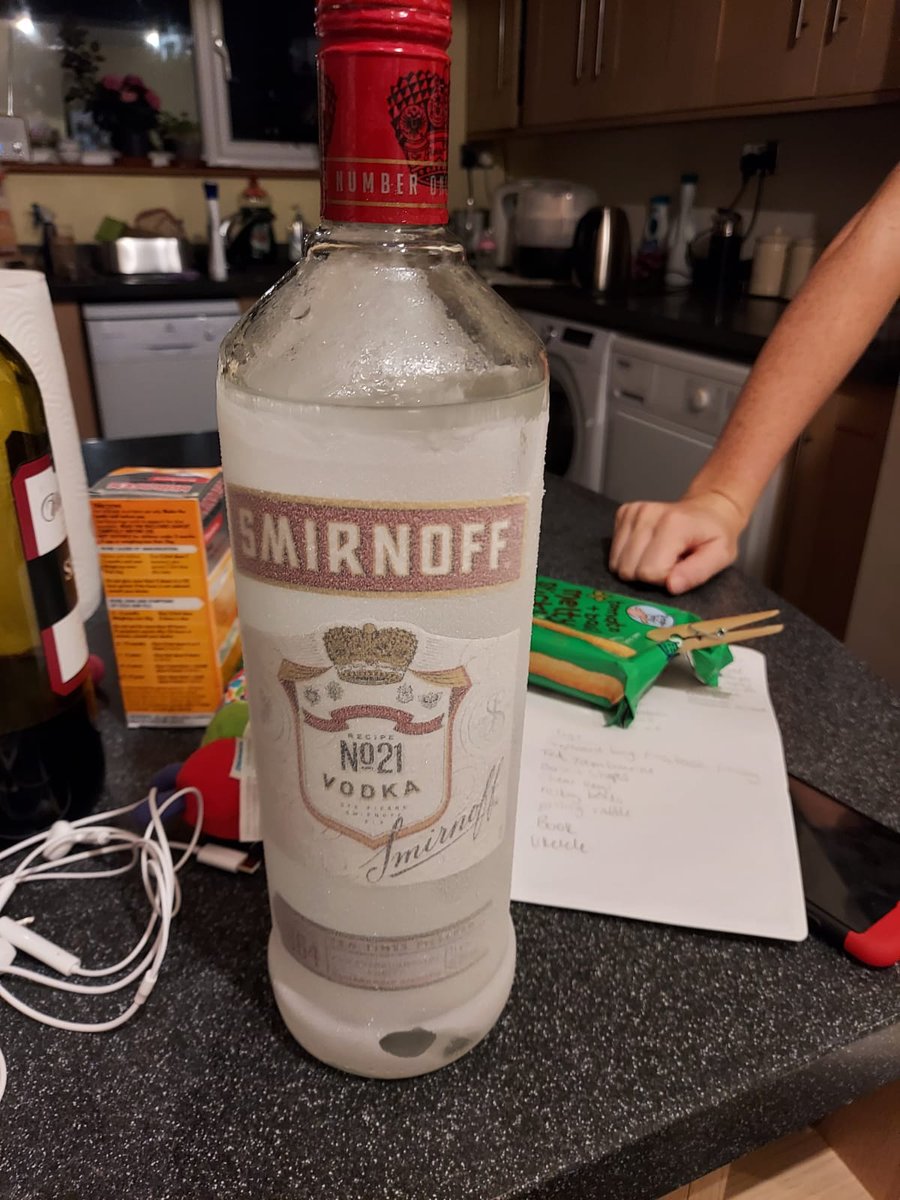 ScarletDunleary's tweet photo. @SmirnoffEurope is it normal for uk vodka to be so watered down that is freezes?

#wherestherealstuff https://t.co/gYBoMdzamR
