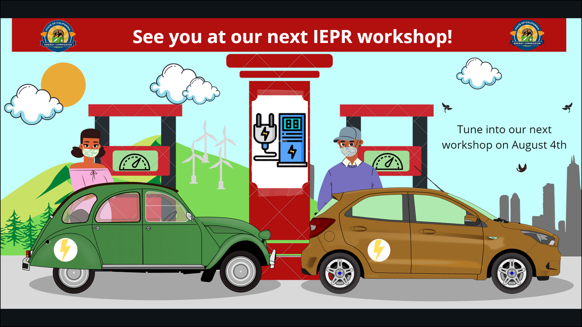 Patty_CEC's tweet photo. I'm hosting a series of #IEPR workshops focused on #PEV charging infrastructure starting August 4th. We will hear from experts on how to advance #EV adoption while ensuring equitable access to charging infrastructure.https://t.co/TIWiKunXvD https://t.co/PPLw0th6xd