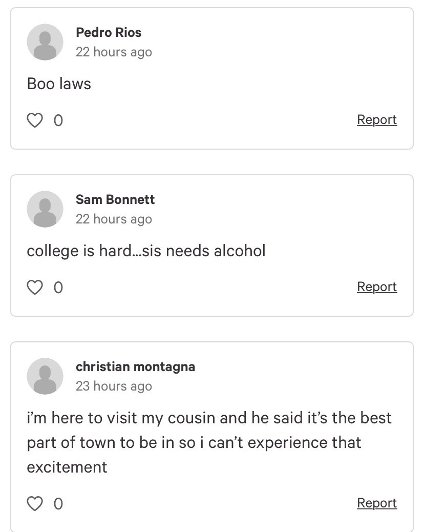 lightning__jack's tweet photo. These signature comments on the Keep Athens Open petition are making my head hurt ,,,,,, human lives are more important than your “need” for a watered down vodka sprite https://t.co/E82T7jQ2iR
