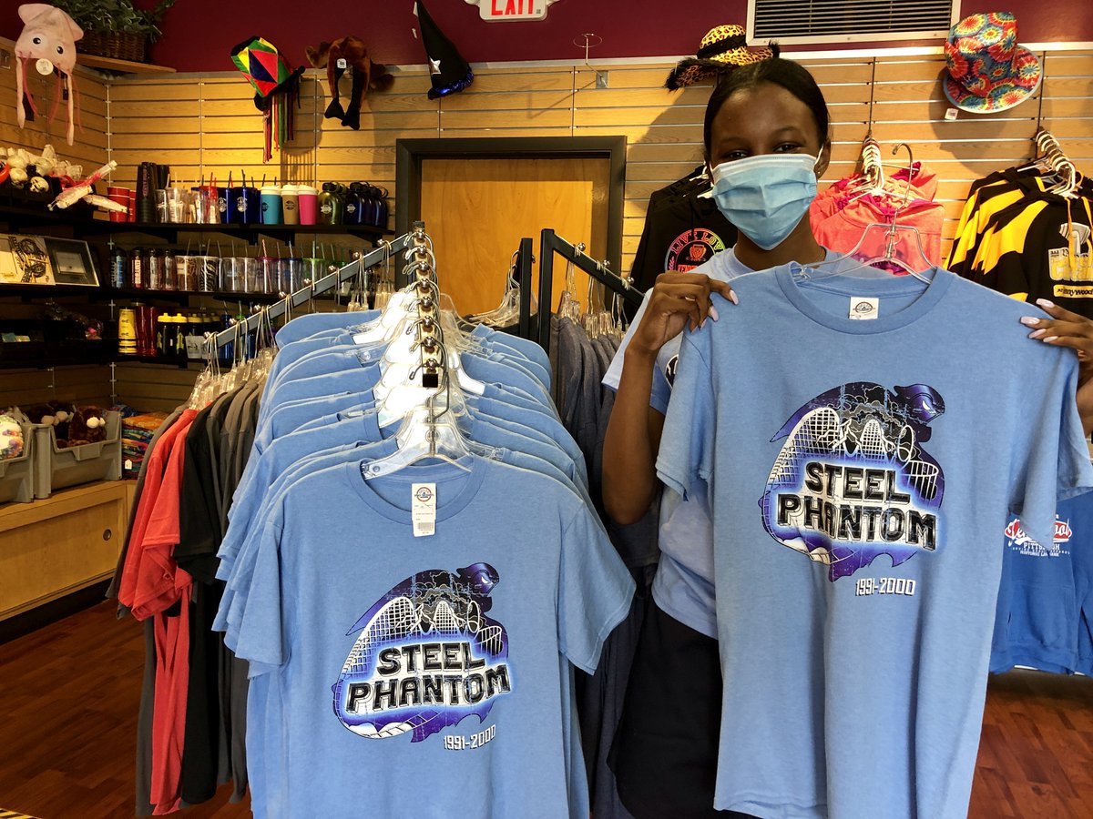 Kenny_Kangaroo's tweet photo. Are you one of those “it was better with the loops” people? Or maybe you’re just feeling nostalgic? Either way, be sure to snag one of these all-new retro Steel Phantom shirts during your next visit! #Nostalgia https://t.co/hqm8rsxZsB