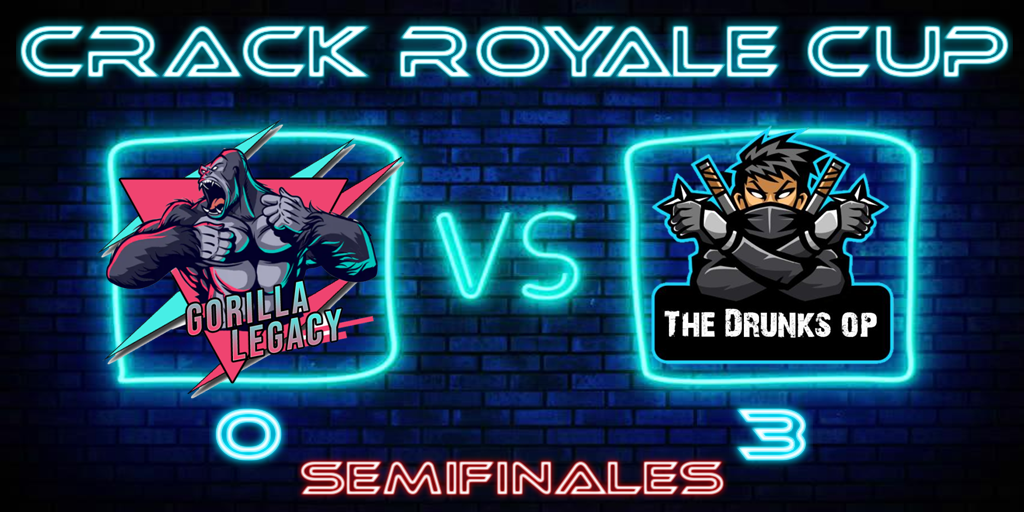 ¡¡¡Resultados de las semifinales de ayer!!!
#ClashRoyale   

Partido 30:

Contundente triunfo de @DrunksOp que pasa a la final y se asegura uno de los premios. <a href="/gorilla_legacy/">Gorilla Legacy</a> jugará por el tercer lugar.