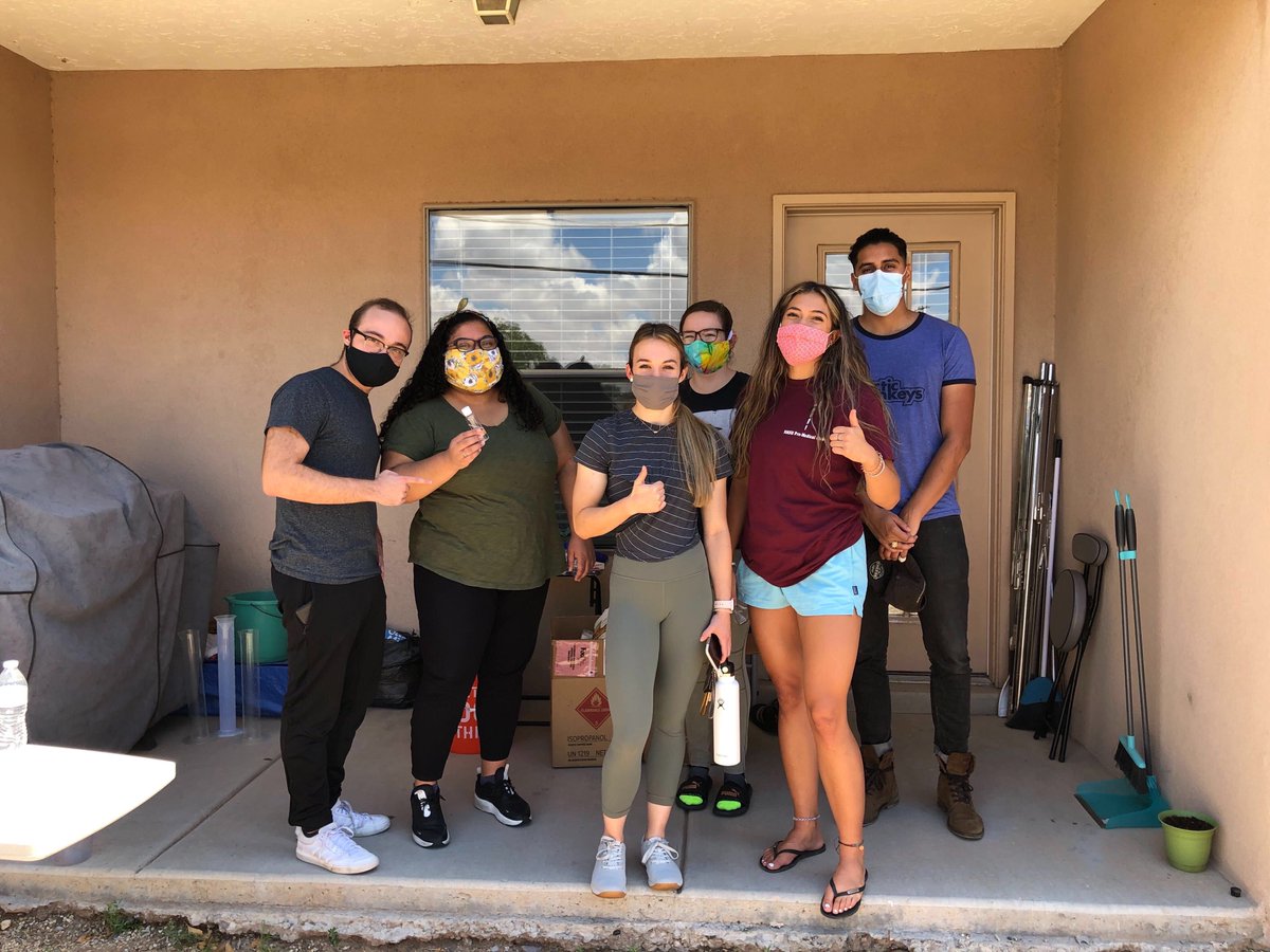 Thankful Thursday: a group of students from Burrell College of Osteopathic Medicine spent their weekend making 224 travel sized bottles of hand sanitizer that will be donated to the Mescalero Tribe.