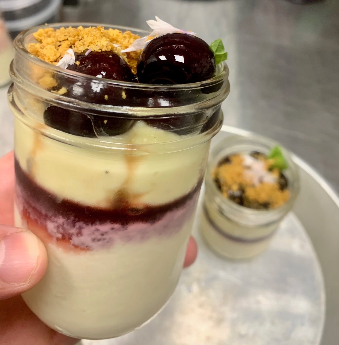 Chef Jason says the cheesecakes are ready!
Packed in these cute little mason jars are three delicious flavours: Yogurt Cheesecake, Ginger &amp; Lavender Pastry Cream w/ Poached Cherries or Peaches or try our Chocolate &amp; Cherry
Open today, Friday and Saturday 11 am - 6:00 pm
#kelowna