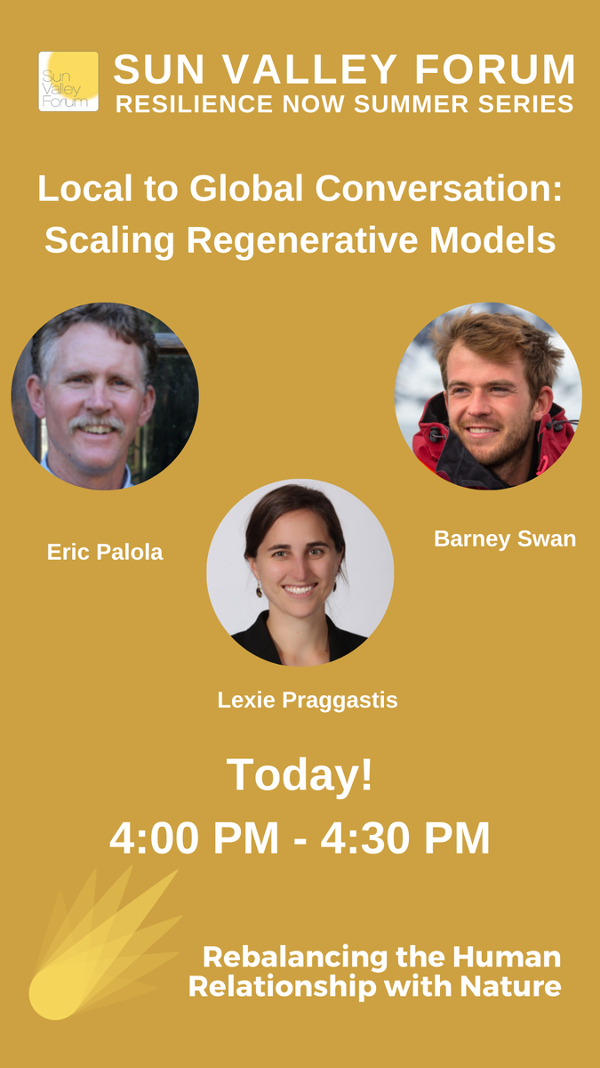 Sun Valley Institute (@sunvalleyinst) on Twitter photo How do we scale regenerative models from Sun Valley to Costa Rica to Australia? Join Barney Swan, Eric Palola from <a href="/gdfcf_org/">Guanacaste Dry Forest Conservation Fund</a> and Lexie Praggastis from our own Sun Valley Institute next at 4:00 pm MT: app.runtheworld.today/c/july30th How do we scale regenerative models from Sun Valley to Costa Rica to Australia? Join Barney Swan, Eric Palola from <a href="/gdfcf_org/">Guanacaste Dry Forest Conservation Fund</a> and Lexie Praggastis from our own Sun Valley Institute next at 4:00 pm MT: app.runtheworld.today/c/july30th