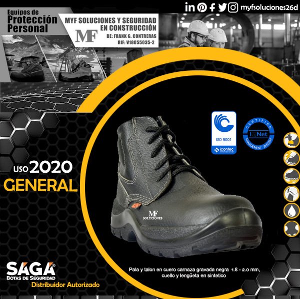 MyfSoluciones26's tweet photo. #myfsoluciones26d La #Botasaga del #Modelo2020 de Uso #General #Obrero #Economica posee sobreplantillas Anatomica en poliuretano , removible ,con soporte calcaneo y perforaciones para reducir la transpiracion.
Pala y talon en cuero carnaza gravada negra 1.8 - 2.0 mm #Mérida https://t.co/PcpZjyUkt5