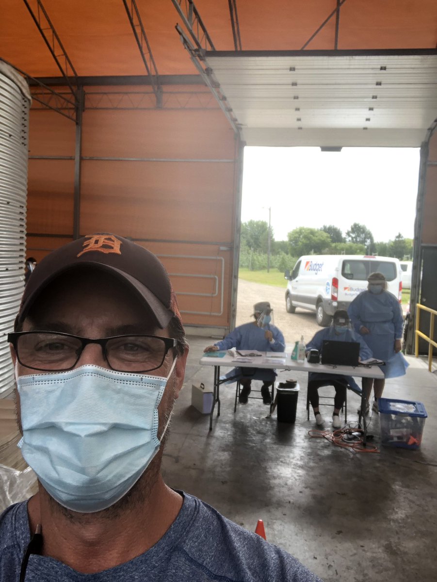 RodneyJWright's tweet photo. Today 3 farms and 23 employees/owners voluntarily tested in Oxley. Thank you @fordnation @ONgreenhouseVeg and the gang from ESCLHIN for resuming on farm testing. https://t.co/jGhsLHpkPI