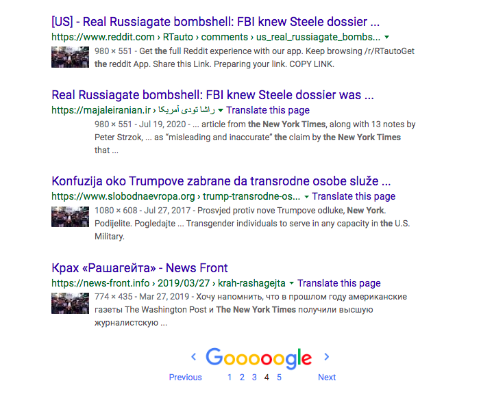 Need to take a break for dinner and will post a few more interesting reverse image searches. Here are a couple more sets of rather obscure sites that come up for this specific  #Russiagate image included an Iranian site.