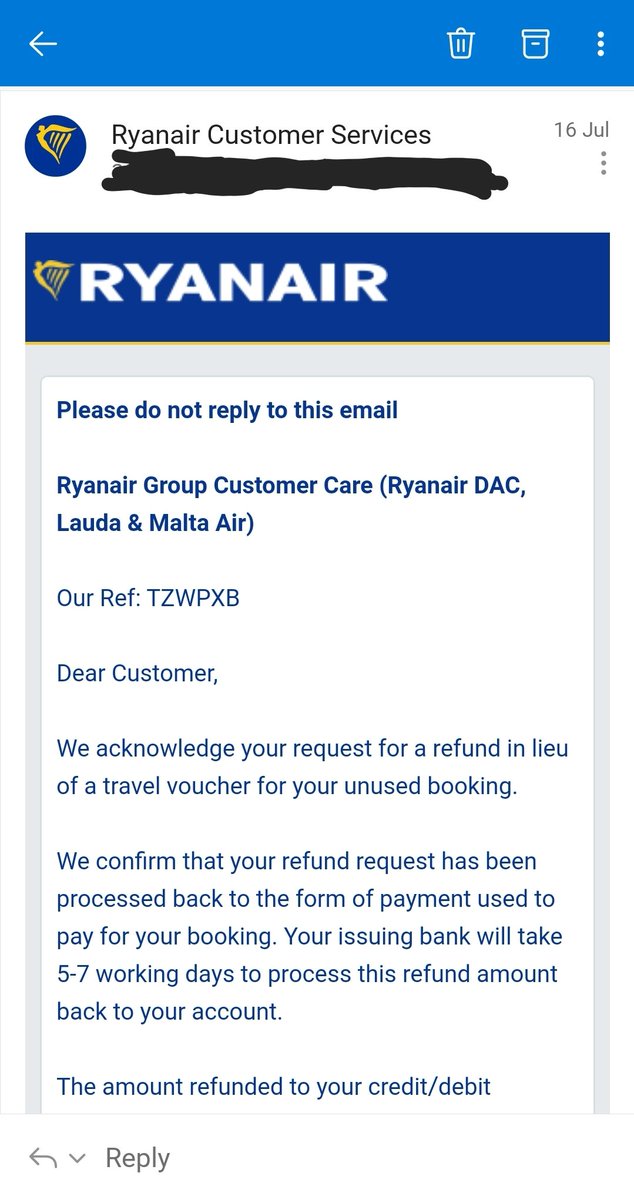 AshaaRaithatha's tweet photo. @Ryanair You sent an email 5 to 7 working days its been 10 no money ???????? This is from march still got to deal with sept https://t.co/JoVmTlifKL