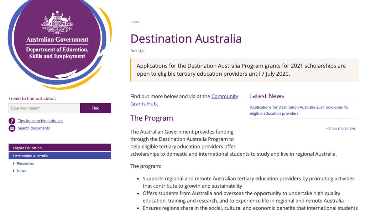 NMetherall's tweet photo. I did the Endeavour Program in 2013-15 and 2018-20.
Stay tuned to the next set of #Scholarships to be called #DestinationAustralia which will support students from overseas and from Australia to study at regional campuses throughout Australia.
#Education
https://t.co/vdFr0f3O7e https://t.co/sUMpKHxi25