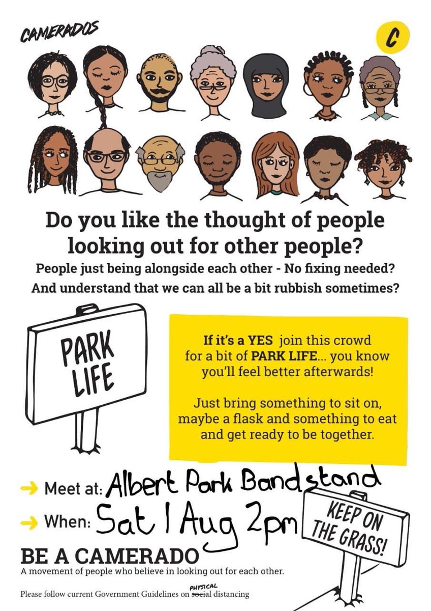 This is what we need! No fixing, just a cuppa, a chat, a friendly face, people adding value to our lives in simple ways! #middlesbrough #friendship #chat #albertpark #mixitup #boro #socialprescribing #PhysicalDistancing #connection